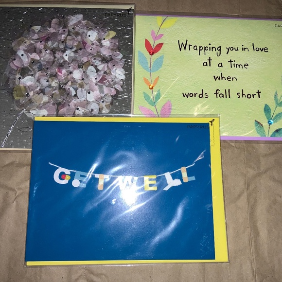 3 Papyrus sympathy/get well cards New - Picture 1 of 2